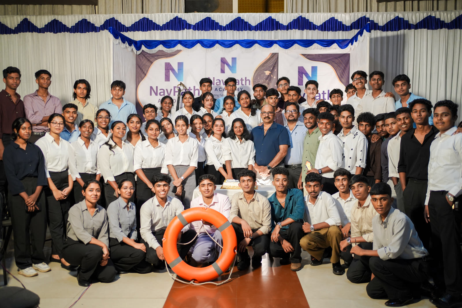 Students gathered in the NavPath Academy farewell hall