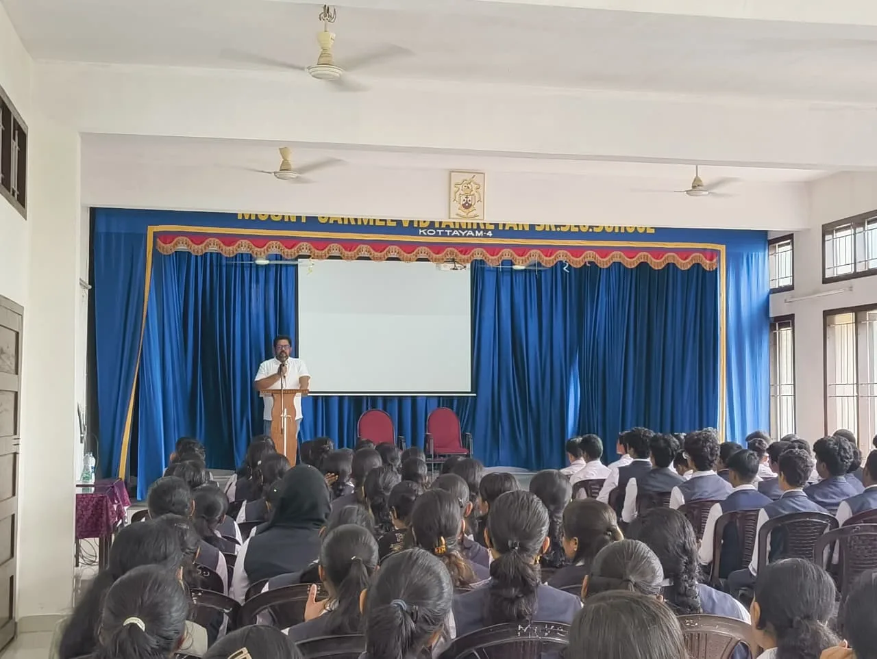 Students attending a NavPath Academy community awareness session